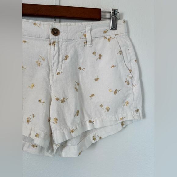 Old Navy Women's 0 Linen Blend Everyday Short Lightweight White Resort Beach - Picture 2 of 7